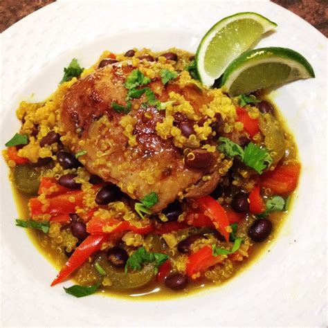 How to make one pan cuban chicken with rice and beans? Cuban Chicken with Black Bean Quinoa - Dietetic Directions ...