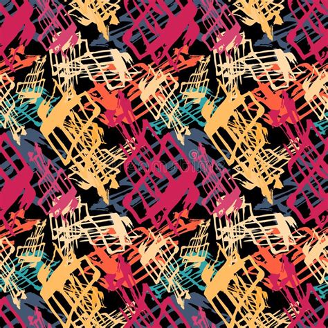Bright Abstract Geometric Seamless Pattern In Graffiti Style Quality