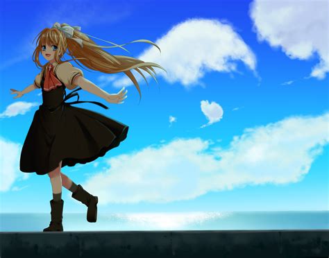 Wallpaper Anime Girls Sky Blue Air Anime Cloud 2800x2200