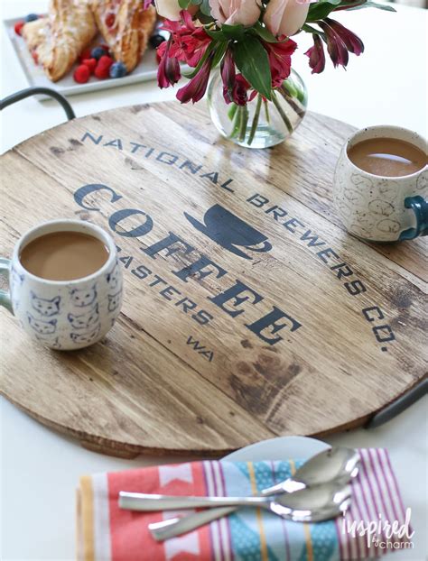 Build it, home décor on 07/22/15. DIY Coffee Stenciled Wooden Tray