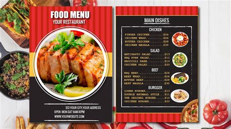 Fast food menu card design. Menu card Design in Adobe Illustrator - Fast Food ...
