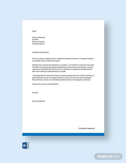 Copy the free sample below into microsoft word, and fill in the blanks with your skills and experience. General Application Letter For Any Position | Free & Premium Templates