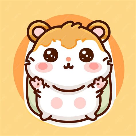 Premium Vector Cute Hamster Illustration Hamster Kawaii Chibi Vector Drawing Style Hamster Cartoon