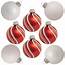 Christmas By Krebs Glass Ornaments  8 CtRed And White
