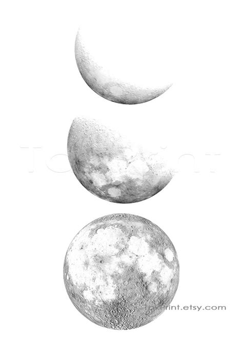 Black And White Moon Phases Art Lunar Phase Poster Etsy