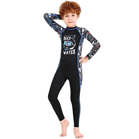 Buy Full Body Kids Swimsuit One Piece Rash Guard Long Sleeve Wetsuit