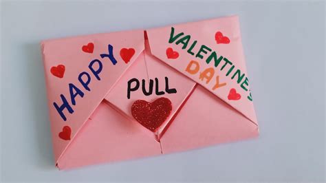 Diy Pull Tab Origami Envelope Card Surprise Message Card Valentine