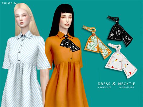 Chloem Sims4 Chloem Dress And Necktie Set — Ridgeports Cc Finds