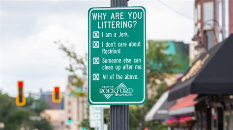 New Rockford Street Signs Use Humor To Sending Anti Littering Message