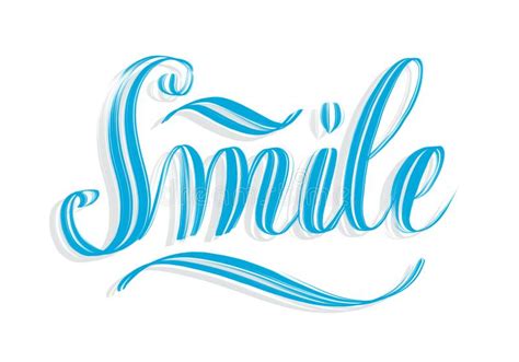 The Word Smile Written In Blue With Shadow Stock Illustration