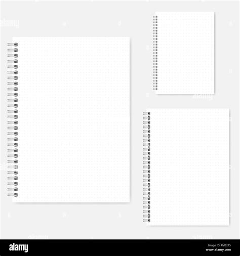 Set Of Dot Grid Notebook Vector Mock Ups A4 A5 A6 Size Spiral Bound