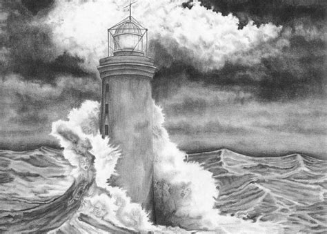 Hard Sketches To Draw Lighthouse Island Sketch Drawing Idea