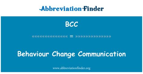 Bcc 定义 行为改变交流 Behaviour Change Communication