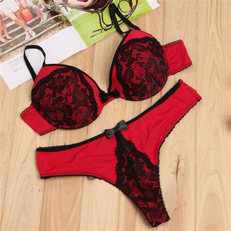Intimante Vs 70 85 Cd Cup Sexy Push Up Bra Thong Sets Embroidery Lace Plus Size Women Bra Set