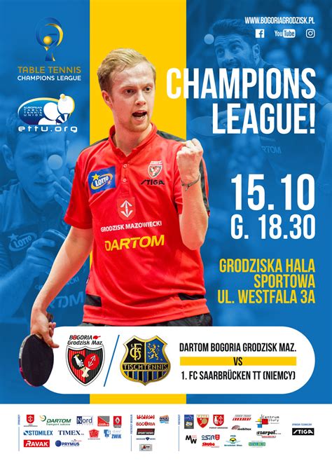 Przegląd pokazuje wszystkie rozegrane dotychczas finały rozgrywki liga mistrzów uefa. Liga Mistrzów Tenisa Stołowego Bogoria Grodzisk - FCTT ...