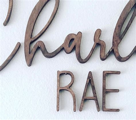 Wood Name Cut Out Sign For Nursery First And Middle Names Etsy