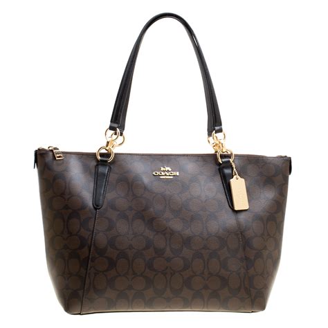 Coach Brown Signature Coated Canvas Ava Tote Coach The Luxury Closet