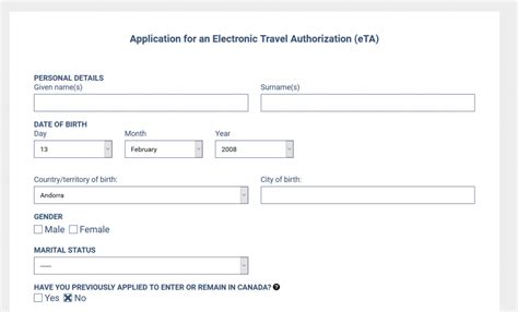 Eta Canada Canadian Visa Application Form E Visa Express