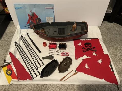 VINTAGE PLAYMOBIL Red Corsair Pirate Ship W Manual PARTS ONLY INCOMPLETE PicClick
