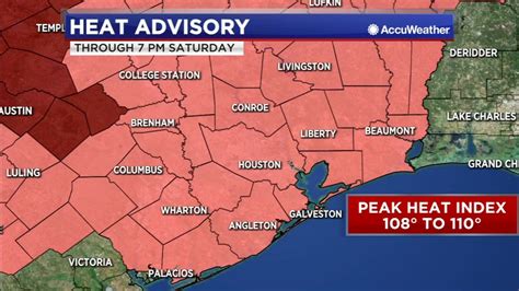 Houston Weather Heat Advisory In Effect Through 7 Pm Saturday