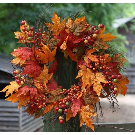 Autumn Berry Leaf 22 Wreath Fall Wreaths Thanksgiving Wreaths