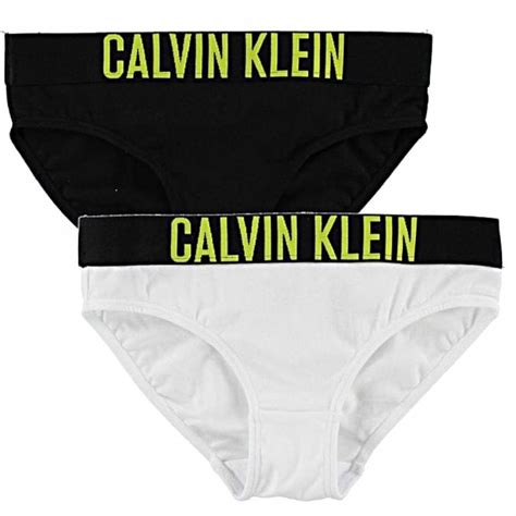Calvin Klein Girls 2 Pack Intense Power Bikini Brief Black White