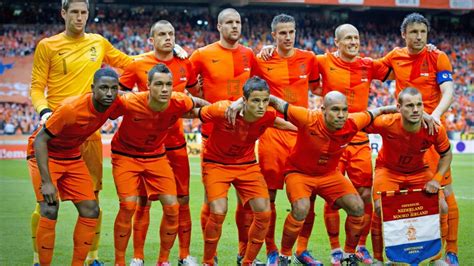 Netherlands Football Background Soccer Ball On The Flag Of Netherlands Football Background