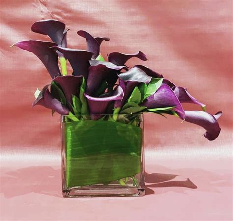 Custom Arrangement Of Dark Purple Calla Lilies In New York NY