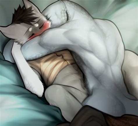 Rule 34 Angiewolf Anthro Bed Blush Bottomless Canine Closed Eyes