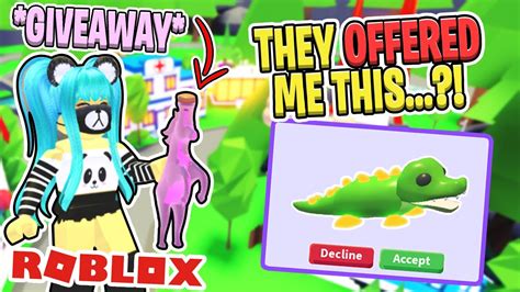What People Trade For Neon Crocodile Giveaway Adopt Me Roblox Youtube