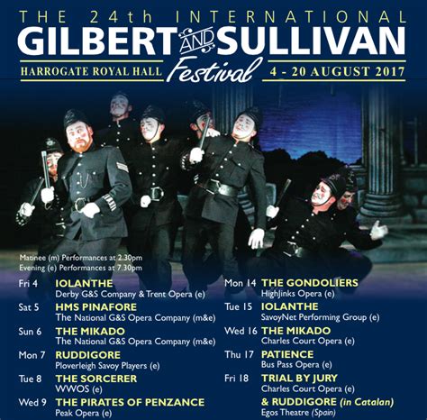 Line Up For Gilbert And Sullivan Festival 2017 Musical Theatre Review