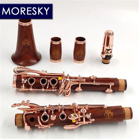 Moresky Red Wood Professional Clarinet Rosewood Bb Rose Gold Plated