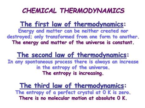 Ppt Chemical Thermodynamics The First Law Of Thermodynamics