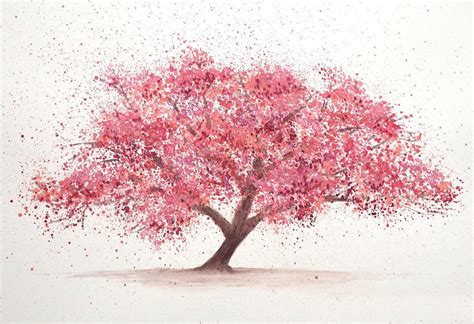 Cherry Blossom Tree Painting On Canvas Cherry Blossom Painting By