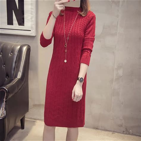 2018 New Autumn Winter Warm Sweater Dress Women Sexy Slim Bodycon Dress