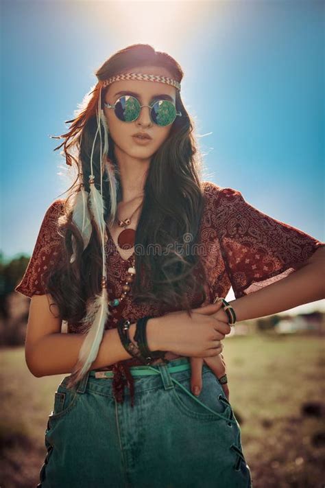 Beautiful Hippie Girl Stock Photo Image Of Hairstyle 116564790