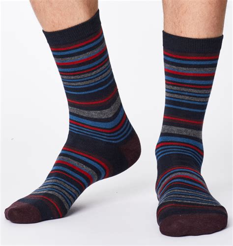 Thought Mens Stripes Bamboo Socks Pack Of 3 Thought