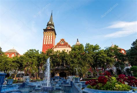 Subotica Serbia August 2018 Subotica Cathedral City Park Fountain North