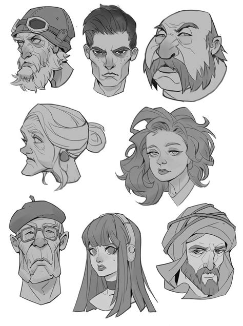Artstation Face Practice 01 In 2022 Character Design Sketches