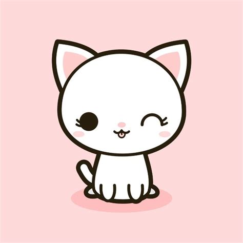 Kawaii Kitty 3 Art Print By Holly Society6 Cute Animal Drawings