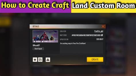 How To Create Craftland Room Card In Free Fire Craftland Coustom