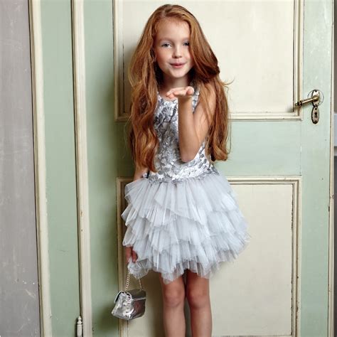 Silver Layered Tulle Dress Miss Grant Couture Dresses Angelibebe