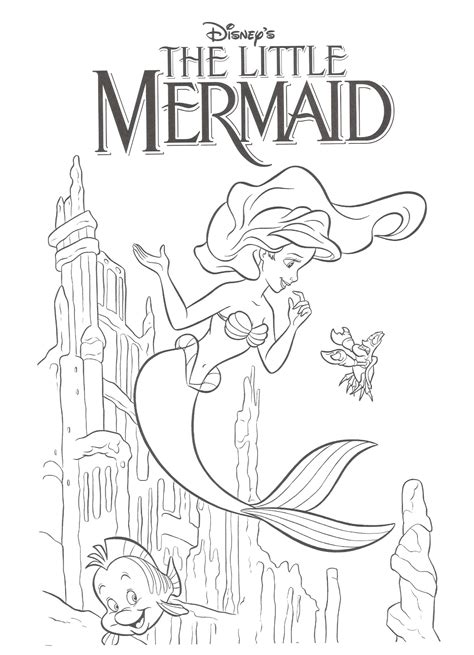 Little mermaid coloring pages for kids you can print and color. The little Mermaid coloring pages | Princess coloring ...