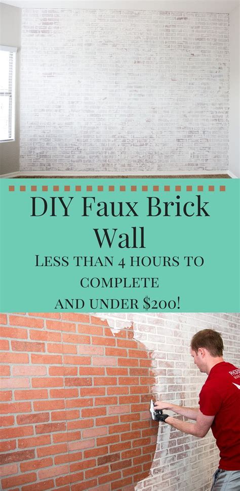 Diy Home Decor Diy Faux Brick Wall Under 200 Cost And Takes Less