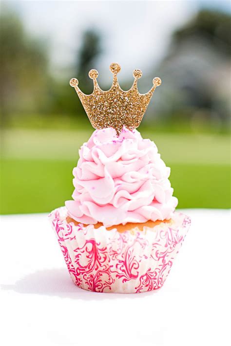 Crown Cupcake Toppers Crown Cupcakes Gold Cupcakes Glitter Cupcakes
