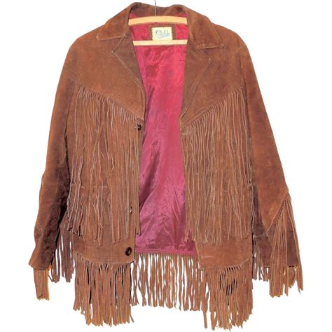 Vintage 1960s Suede Leather Fringed Jacket From Chippewalakeantiques