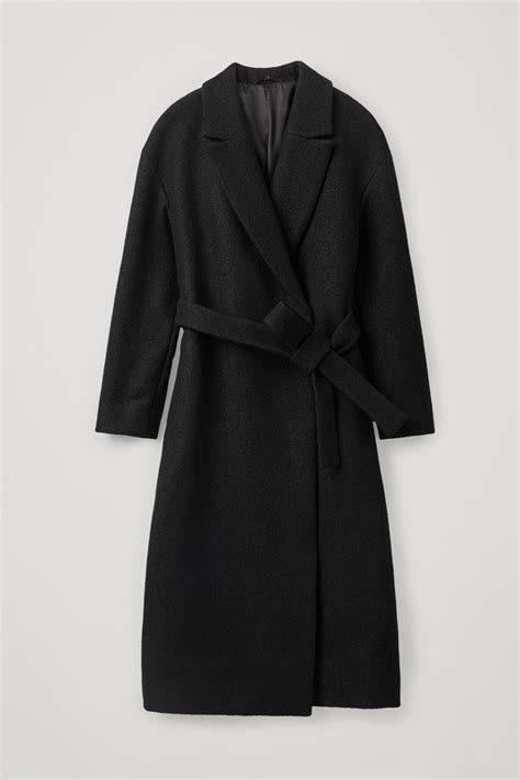Cos Oversized Belted Wool Coat In Black Lyst