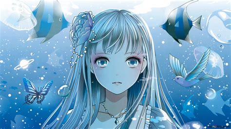 Blue Eyed Anime Girl 4k Wallpaper Download