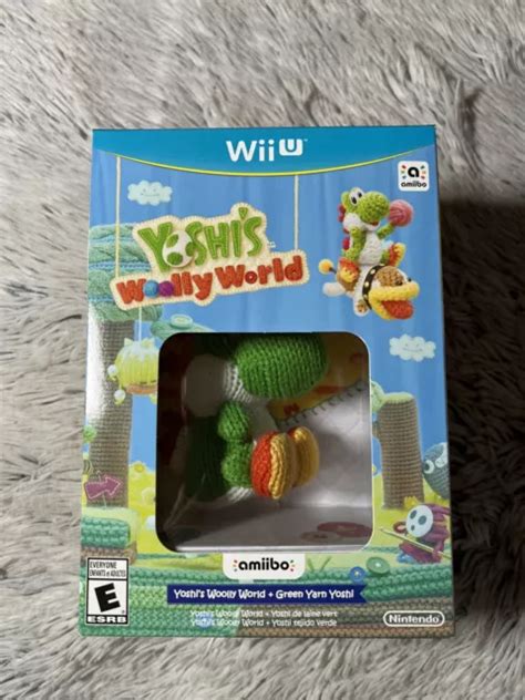 Sealed Nintendo Wii U Wiiu Game Yoshis Woolly World Amiibo Green Yarn