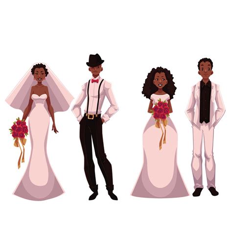 一对刚结婚的非洲裔美国人，新娘和新郎素材 高清图片 摄影照片 寻图免费打包下载